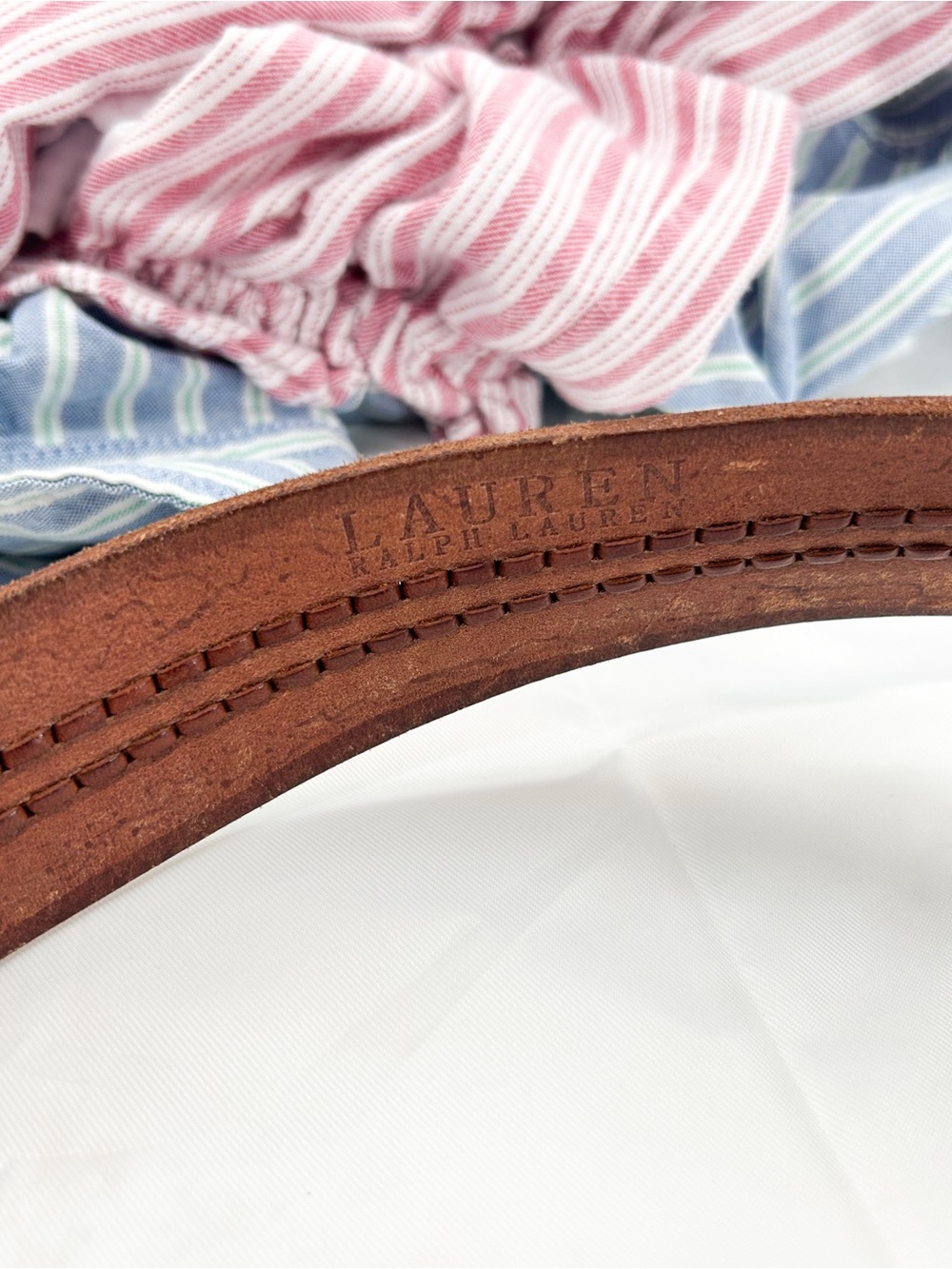 Vintage Ralph Lauren Belt Tooled Leather Western Braided Embossed Small - Picture 13 of 13